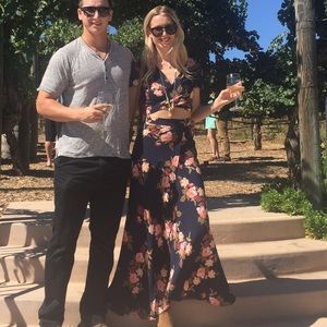 Matching wrap skirt and top set